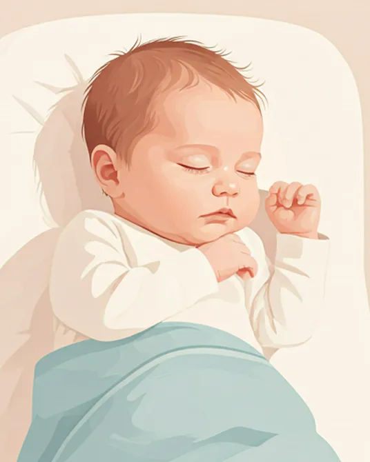 Baby sleeping peacefully in a nursery — SleepSpot baby sleep tracker app helps parents track naps and wake windows